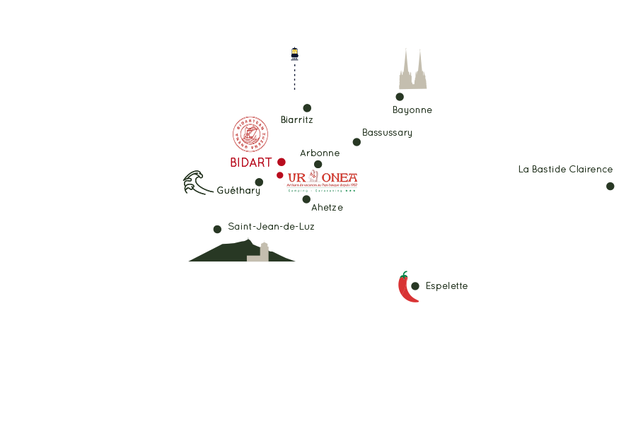 carte camping pays basque